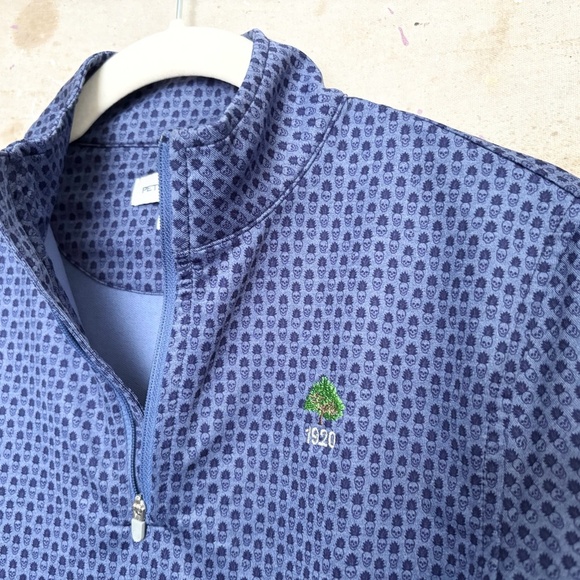 Peter Millar Skull Print 1/4 Zip Performance Pullover Golf Sweatshirt - Picture 1 of 4